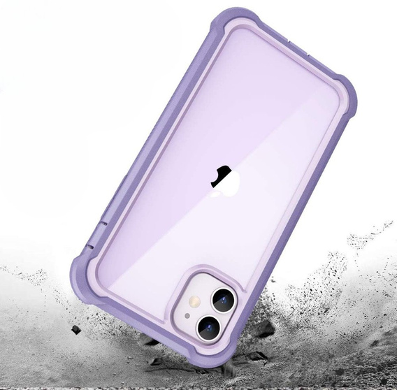 Telefontok a iPhone 11, Dexnor Full Body Rugged, átlátszó / lila