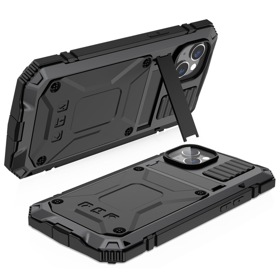 Páncélozott tok a iPhone 14, R-JUST, fekete