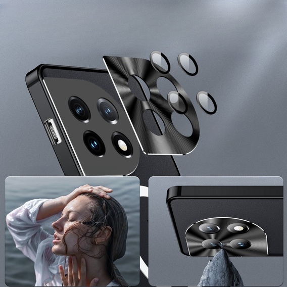Kameravédő tok OnePlus 11 5G, CamShield MagSafe, átlátszó / fekete