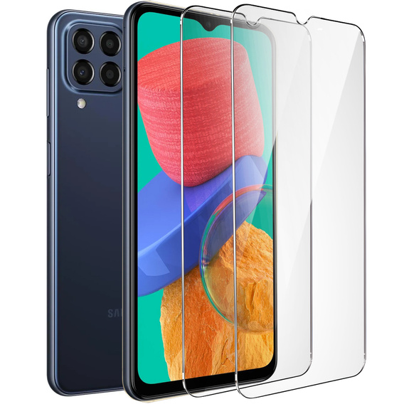 2x edzett üveg a Samsung Galaxy M33/A12/M12, ERBORD 9H Hard Glass a képernyőn