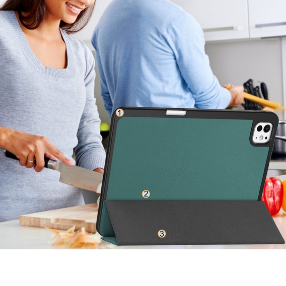 Tok iPad Pro 11" 2024 (5 gen.), Smartcase tolltartóval, zöld