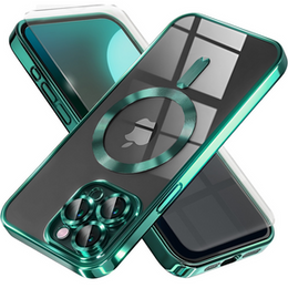 Tok iPhone 16 Pro Max-hoz, Electro MagSafe, zöld + üveg a képernyőhöz