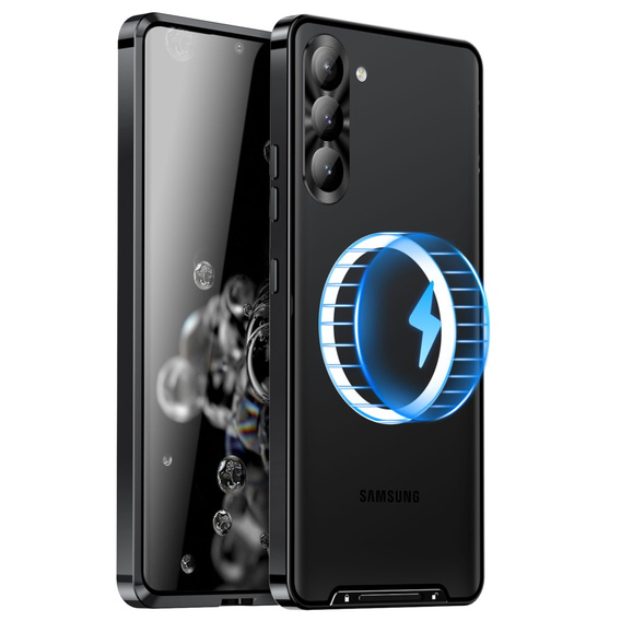 Kameravédő tok Samsung Galaxy S23 Plus, CamShield MagSafe, átlátszó / fekete