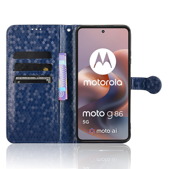 Flap tok Motorola Moto G86 Power 5G, Wallet Rhombus, kék