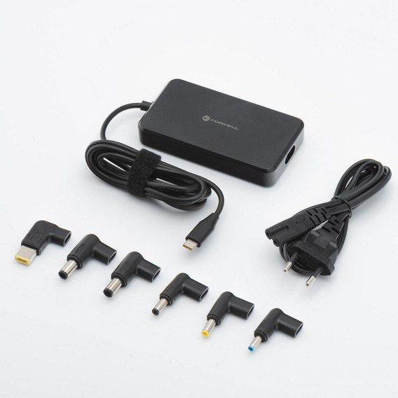 Forcell E856 USB-C 90W univerzális laptop tápegység cserélhető csatlakozókkal