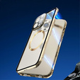 Magnetic Dual Glass MagSafe tok iPhone 15, arany