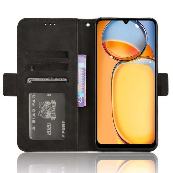 Pattintható tok a Xiaomi Redmi 13C / Poco C65, Card Slot, fekete