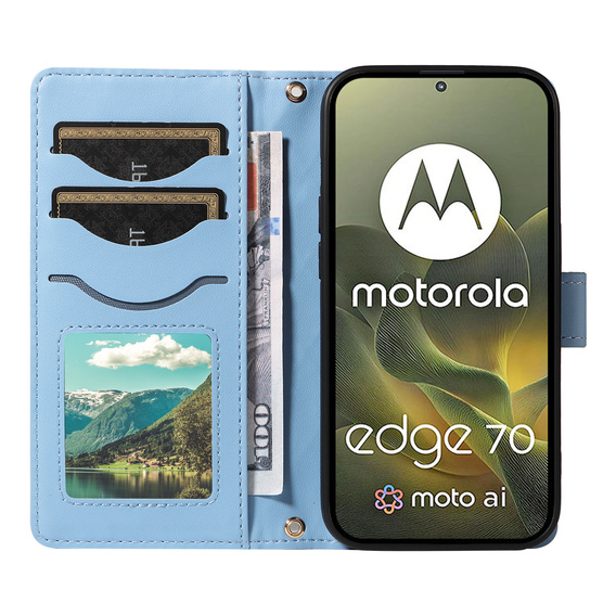Rhombus Crossbody bőr flip tok Motorola Edge 70 készülékhez