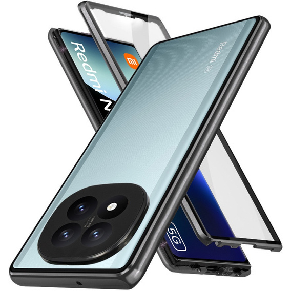 Tok Xiaomi Redmi Note 14 Pro+, Magnetic Dual Glass, fekete