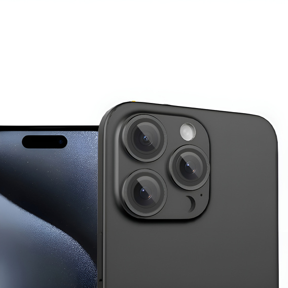 ERBORD OPTIK Pro edzett üveg iPhone 16 Pro / 16 Pro Max kamera számára, fekete
