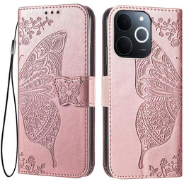Pattintható tok a Realme Note 70T 4G, Butterfly, rózsaszín rose gold