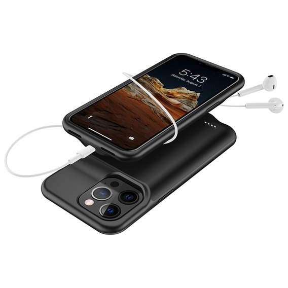 7000mAh akkumulátor tok iPhone 13 Pro Max, fekete