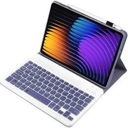 Bluetooth billentyűzetet tartalmazó tok Xiaomi Pad 7 / 7 Pro készülékhez, lila