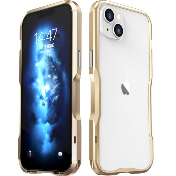 Teletok LUPHIE iPhone 14 Plus-hoz, Armor Bumper, arany
