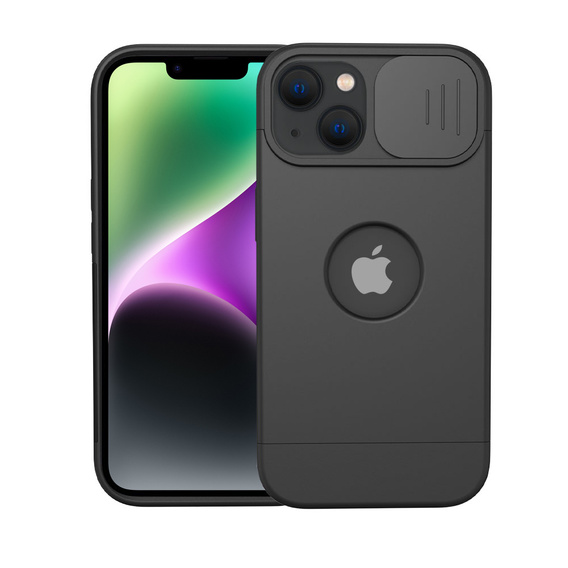 ERBORD MagSafe Cam Slider tok, fekete + képernyővédő üveg iPhone 13 / iPhone 14 készülékekhez