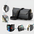 Tok CASEME iPhone16e, RFID Leather Wallet, vállpánttal, fekete
