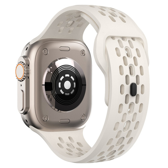 Szilikon szíj az Apple Watch 1/2/3/4/4/5/6/7/8/SE/ULTRA 42/44/45/49MM órához, bézs színű