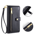 Pattintható tok a Xiaomi Redmi Note 13 Pro+, Wallet Zipper Pocket, fekete