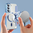 Pattintható tok a Samsung Galaxy S22 5G, RFID Wallet MagSafe CamShield, kék
