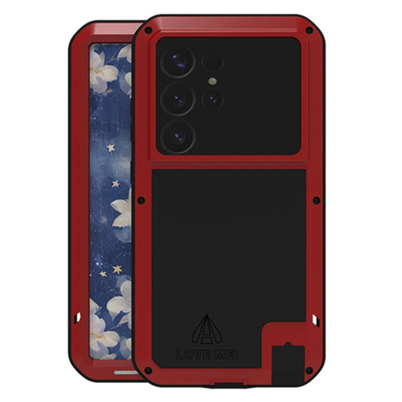 Love Mei Telefontok a Samsung Galaxy S25 Ultra, armored with glass, piros