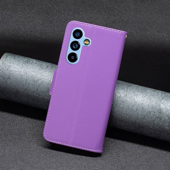 Pattintható tok a Samsung Galaxy A54 5G, Wallet Litchi Magnet, lila