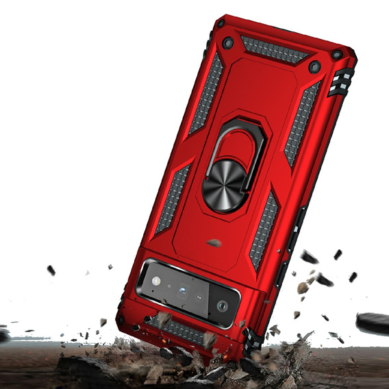 Páncélozott telefontok a Google Pixel 6 Pro, Nox Case Ring, piros
