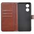 Pattintható tok a Oppo A58 4G, Crazy Horse Wallet, barna