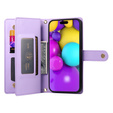 Pattintható tok a iPhone 16 Plus, Wallet Zipper Pocket, lila