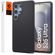 Spigen tok Samsung Galaxy S25 Ultra, Silicone Fit Mag, fekete + edzett üveg