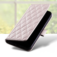 Flap tok Samsung Galaxy A16, Rhombus Crossbody Leather, rózsaszín rose gold