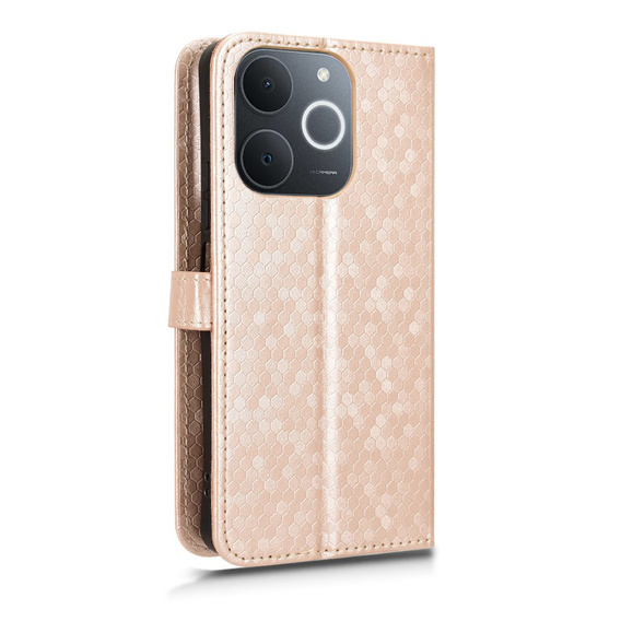 Flap tok Realme Note 70T 4G, Wallet Rhombus, arany