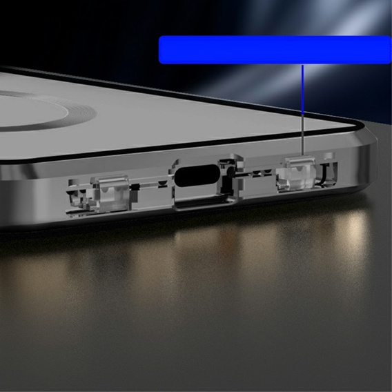 Magnetic Dual Glass MagSafe tok iPhone 15 Pro Max, fekete