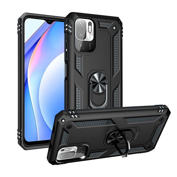 Páncélozott telefontok a Xiaomi Redmi Note 10 5G, Nox Case Ring, fekete