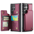 CASEME flip tok Samsung Galaxy S25 Ultra, Litchi Wallet, piros