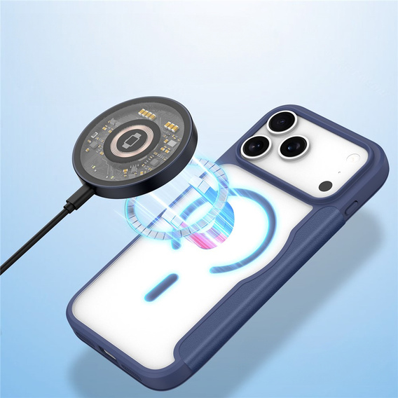 Dux Ducis tok iPhone 17 Pro-hoz, Skin X Pro, pánttal, MagSafe-hoz, tengerészkék