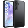 Tok Samsung Galaxy A55 5G, Fusion Hybrid, kameravédelemmel, átlátszó / fekete
