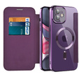 Pattintható tok a iPhone 11, RFID Wallet MagSafe CamShield, lila