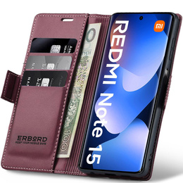 ERBORD Fényes Litchi flip tok Xiaomi Redmi Note 15 5G készülékhez