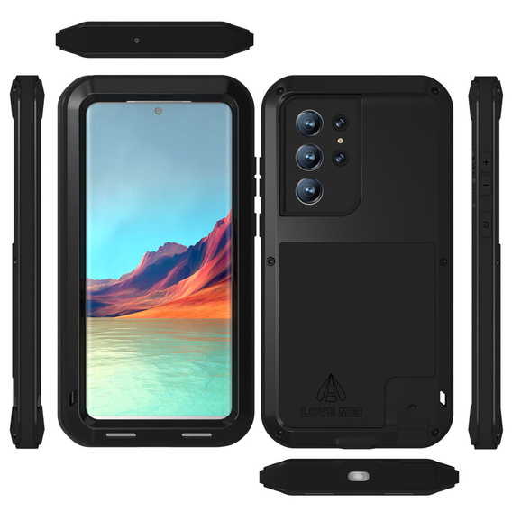 Love Mei Telefontok a Samsung Galaxy S22 Ultra, armored without glass, fekete