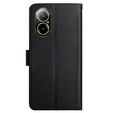 Pattintható tok a Realme C67, Split Leather Wallet, fekete