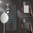 Tok Samsung Galaxy S25 Edge, Kickstand Matt Case, MagSafe, fekete