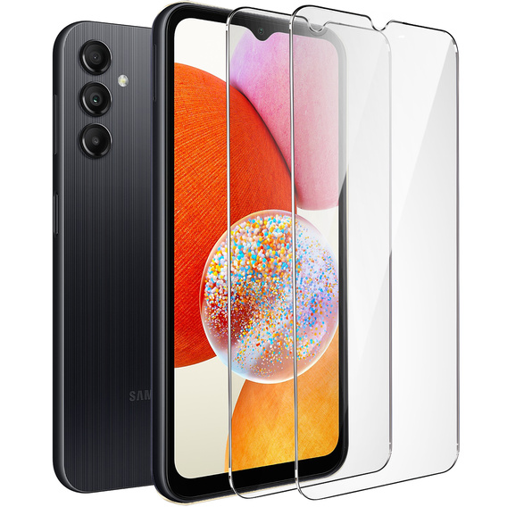 2x edzett üveg a Samsung Galaxy A14 4G/5G, ERBORD 9H Hard Glass a képernyőn