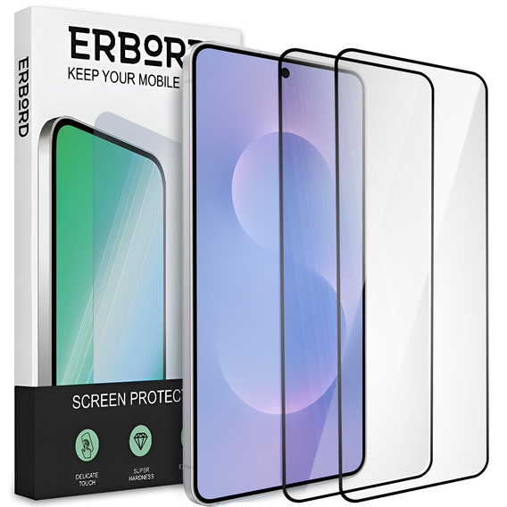 2x edzett üveg ERBORD 3D a Samsung Galaxy S25 Edge teljes képernyő