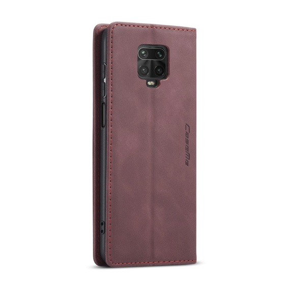 CASEME tok Xiaomi do Redmi Note 9s / 9 Pro, Leather Wallet Case, bordó