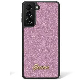 GUESS Telefontok a Galaxy S24 Ultra, Glitter Script Hardcase, lila