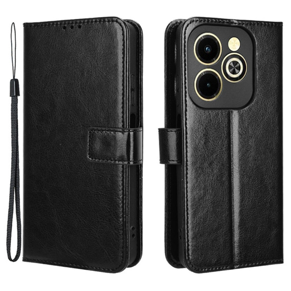 Pattintható tok a Infinix Hot 40i, Crazy Horse Wallet, fekete