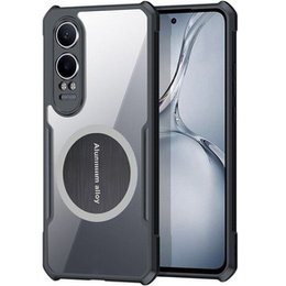 Tok OnePlus Nord CE4 Lite, mágneses lemezzel, átlátszó / fekete