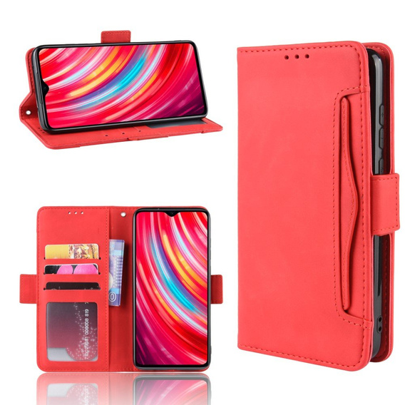 Pattintható tok a Xiaomi Redmi Note 8 Pro, Card Slot, piros