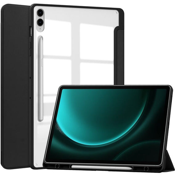 Tok Samsung Galaxy Tab S9 FE+ Plus, Smartcase Hybrid, tolltartó résszel, fekete