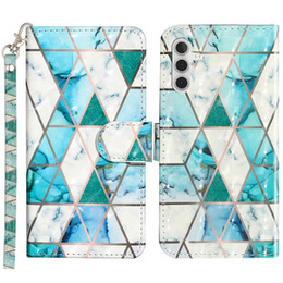 Pattintható tok a Samsung Galaxy A35 5G, Wallet, Marble zöld